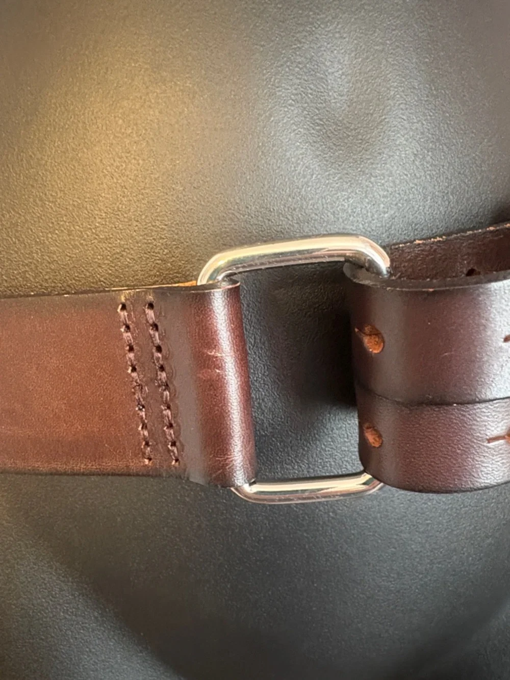 Banana Republic Brown Genuine Leather Belt with Double Strap Buckle size S